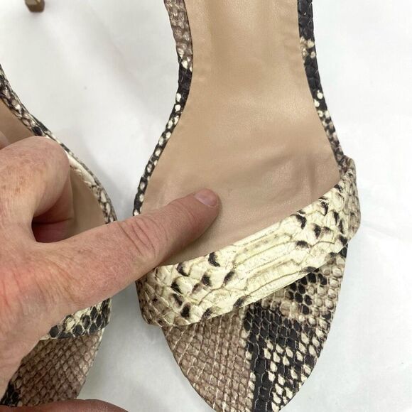 Steve Madden Starlet Open Toe Ankle Strap D-orsay Pump Women’s 10 Snakeskin Prin - Picture 12 of 12